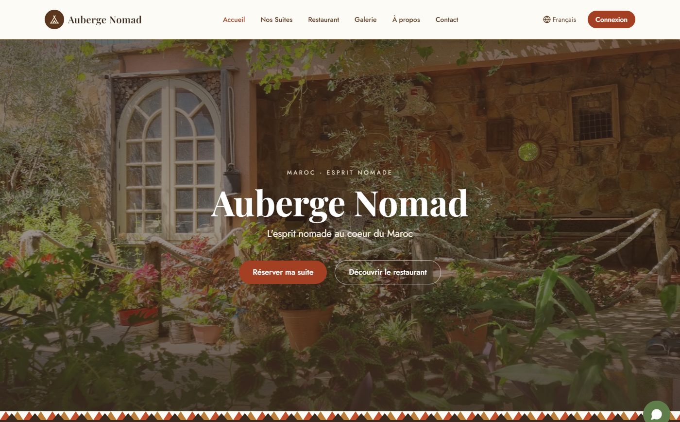 Auberge Nomad guesthouse website homepage